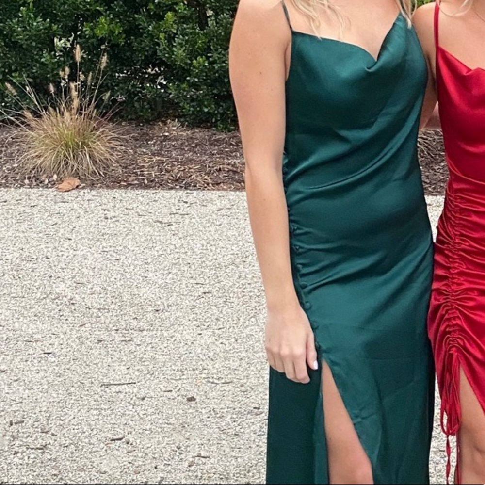 Green midi dress
